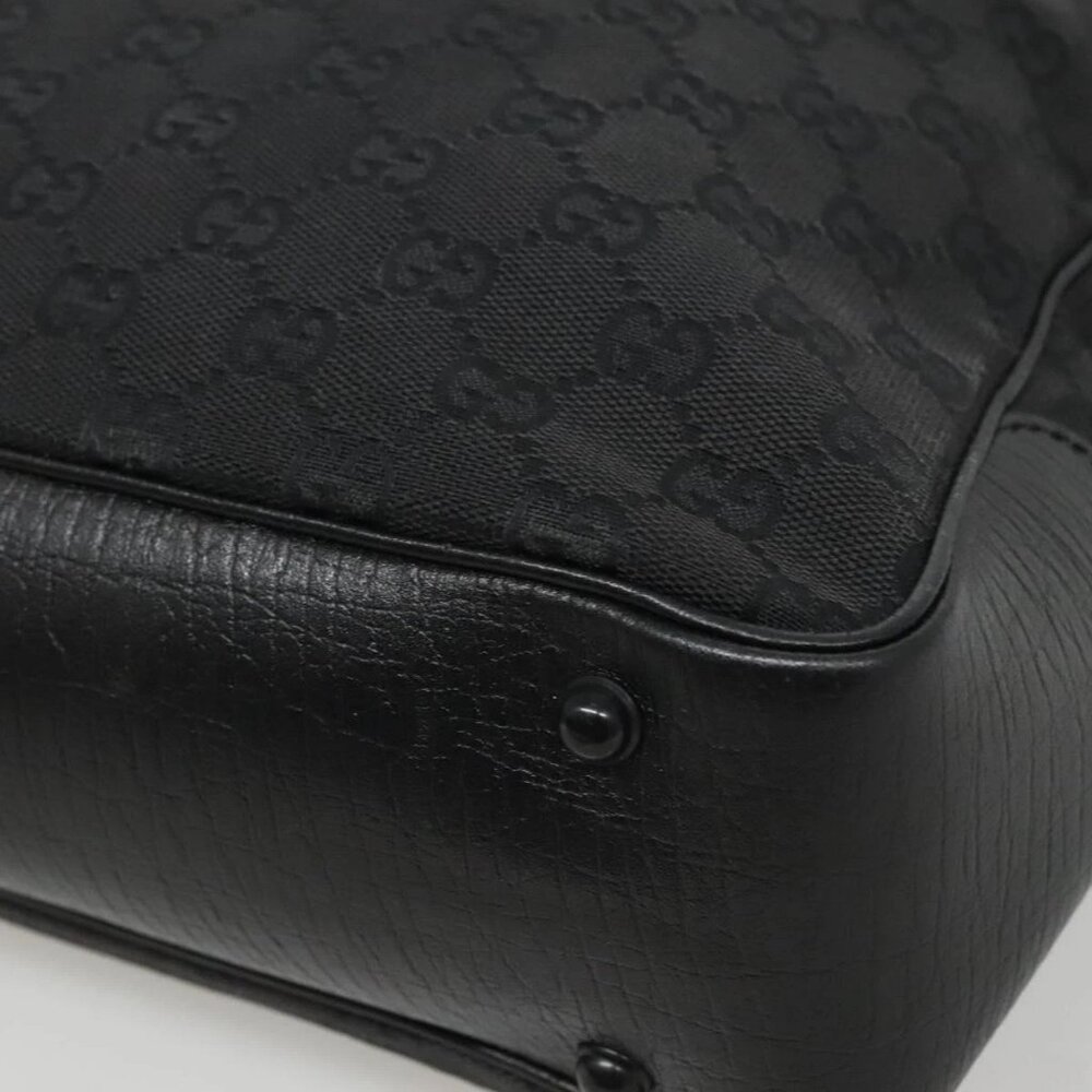 GUCCI GG Canvas Bamboo Tote Bag Black 112530 Auth am8242 - Picture 4 of 16